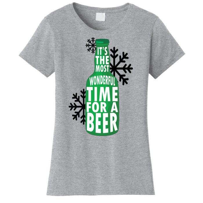 Its The Most Wonderful Time For A Beer Funny Christmas Women's T-Shirt