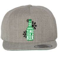 Its The Most Wonderful Time For A Beer Funny Christmas Wool Snapback Cap