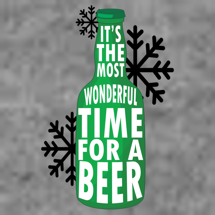 Its The Most Wonderful Time For A Beer Funny Christmas Wool Snapback Cap