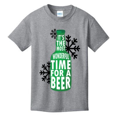 Its The Most Wonderful Time For A Beer Funny Christmas Kids T-Shirt