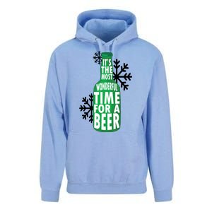 Its The Most Wonderful Time For A Beer Funny Christmas Unisex Surf Hoodie