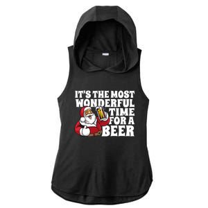 Its The Most Wonderful Time For A Beer Christmas In July Ladies PosiCharge Tri-Blend Wicking Draft Hoodie Tank