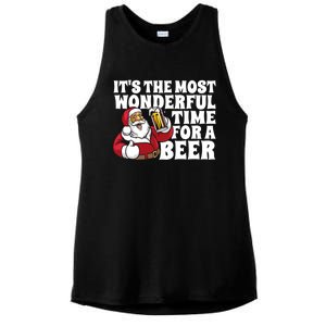 Its The Most Wonderful Time For A Beer Christmas In July Ladies PosiCharge Tri-Blend Wicking Tank