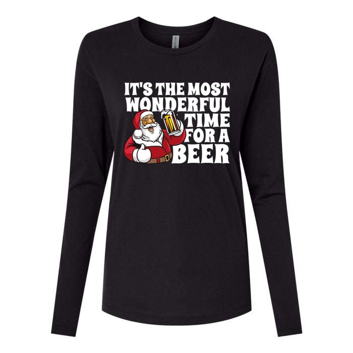 Its The Most Wonderful Time For A Beer Christmas In July Womens Cotton Relaxed Long Sleeve T-Shirt