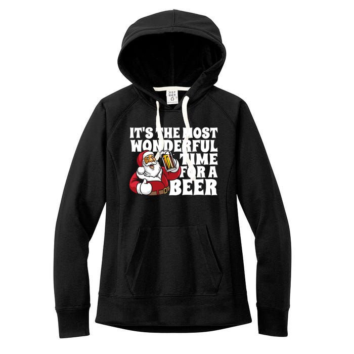 Its The Most Wonderful Time For A Beer Christmas In July Women's Fleece Hoodie