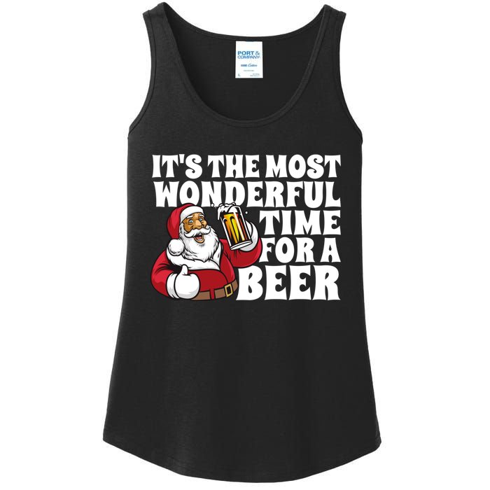 Its The Most Wonderful Time For A Beer Christmas In July Ladies Essential Tank