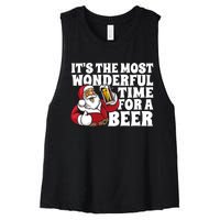 Its The Most Wonderful Time For A Beer Christmas In July Women's Racerback Cropped Tank