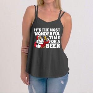 Its The Most Wonderful Time For A Beer Christmas In July Women's Strappy Tank