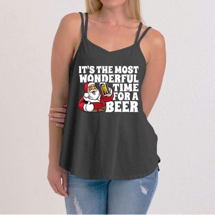 Its The Most Wonderful Time For A Beer Christmas In July Women's Strappy Tank