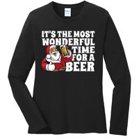 Its The Most Wonderful Time For A Beer Christmas In July Ladies Long Sleeve Shirt