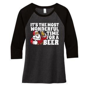 Its The Most Wonderful Time For A Beer Christmas In July Women's Tri-Blend 3/4-Sleeve Raglan Shirt