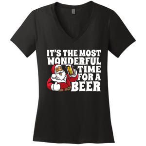 Its The Most Wonderful Time For A Beer Christmas In July Women's V-Neck T-Shirt