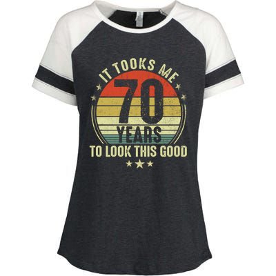 It Took Me 70 Years To Look This Good 70th Birthday Retirement Gifts For Him Her Enza Ladies Jersey Colorblock Tee