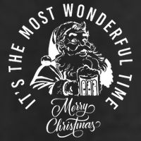 It's The Most Wonderful Time Santa Drinking Beer Christmas Trucker Hat