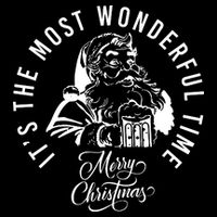 It's The Most Wonderful Time Santa Drinking Beer Christmas Crop Top