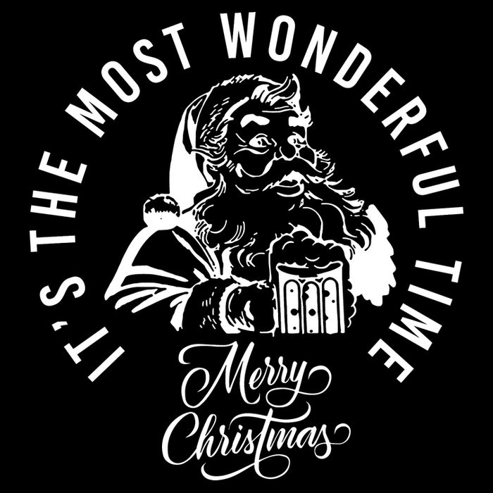 It's The Most Wonderful Time Santa Drinking Beer Christmas Crop Top