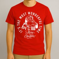 It's The Most Wonderful Time Santa Drinking Beer Christmas T-Shirt