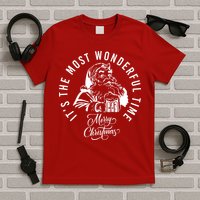 It's The Most Wonderful Time Santa Drinking Beer Christmas T-Shirt