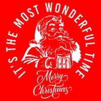 It's The Most Wonderful Time Santa Drinking Beer Christmas T-Shirt