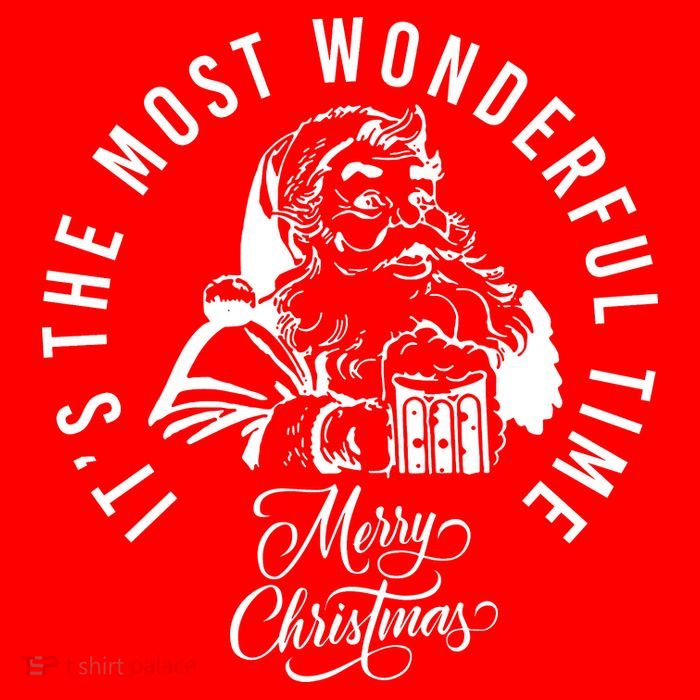 It's The Most Wonderful Time Santa Drinking Beer Christmas 16 in Basic Backpack