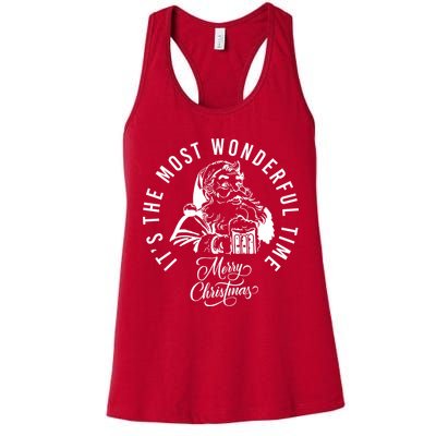 It's The Most Wonderful Time Santa Drinking Beer Christmas Womens Tank Top