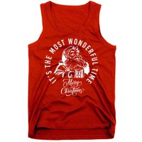 It's The Most Wonderful Time Santa Drinking Beer Christmas Tank Top