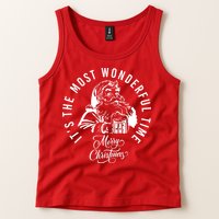 It's The Most Wonderful Time Santa Drinking Beer Christmas Tank Top