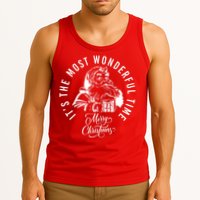 It's The Most Wonderful Time Santa Drinking Beer Christmas Tank Top