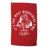 It's The Most Wonderful Time Santa Drinking Beer Christmas Golf Towel