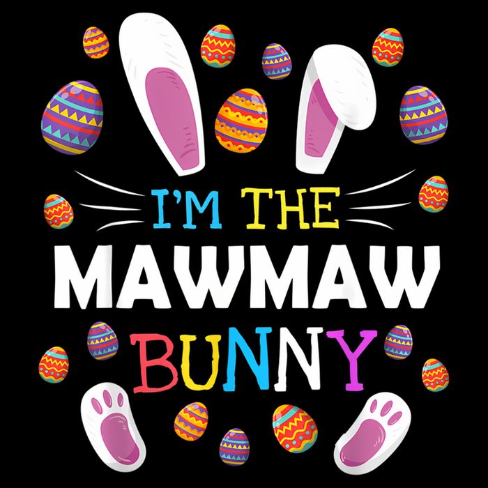 I'm The Mawmaw Bunny Matching Family Funny Easter Costume Full-Length Apron With Pockets