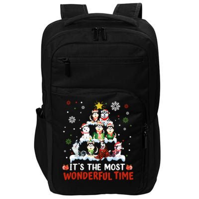 Its The Most Wonderful Time Husky Dogs Christmas Cool Gift Impact Tech Backpack