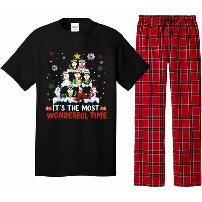 Its The Most Wonderful Time Husky Dogs Christmas Cool Gift Pajama Set