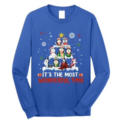 Its The Most Wonderful Time Husky Dogs Christmas Cool Gift Long Sleeve Shirt