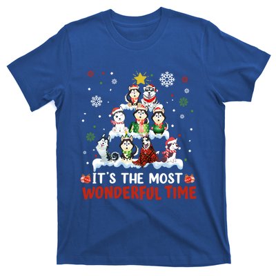 Its The Most Wonderful Time Husky Dogs Christmas Cool Gift T-Shirt