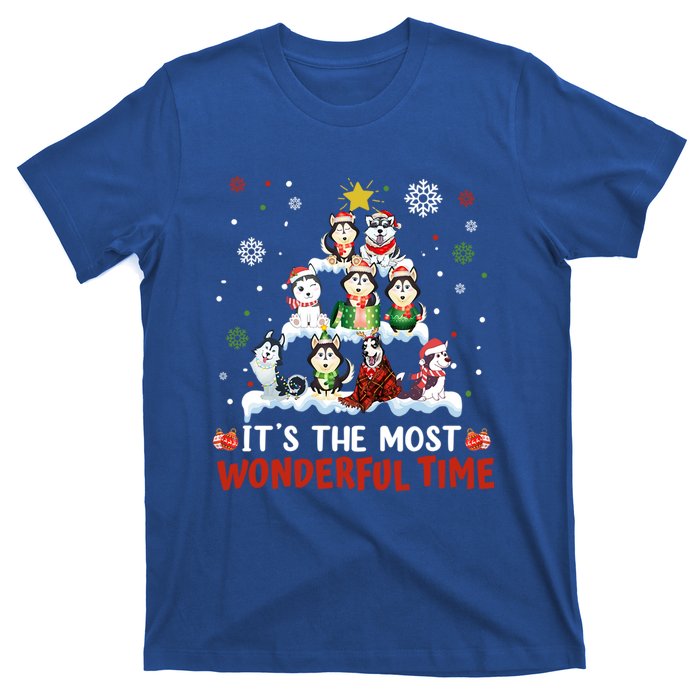 Its The Most Wonderful Time Husky Dogs Christmas Cool Gift T-Shirt