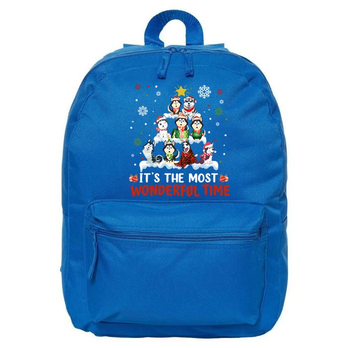 Its The Most Wonderful Time Husky Dogs Christmas Cool Gift 16 in Basic Backpack