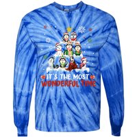 Its The Most Wonderful Time Husky Dogs Christmas Cool Gift Tie-Dye Long Sleeve Shirt