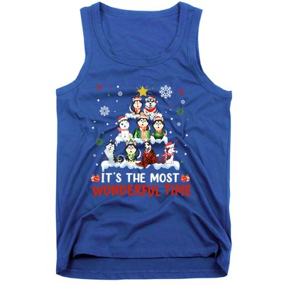 Its The Most Wonderful Time Husky Dogs Christmas Cool Gift Tank Top