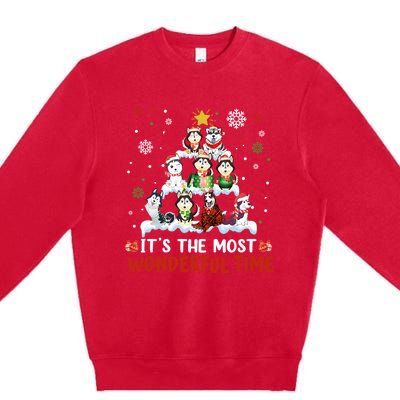 Its The Most Wonderful Time Husky Dogs Christmas Cool Gift Premium Crewneck Sweatshirt