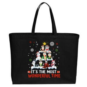 Its The Most Wonderful Time Husky Dogs Christmas Cool Gift Cotton Canvas Jumbo Tote