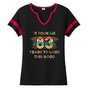 It Took Me 83 Years To Look This Good 83rd Birthday Retro Ladies Halftime Notch Neck Tee