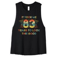 It Took Me 83 Years To Look This Good 83rd Birthday Retro Women's Racerback Cropped Tank