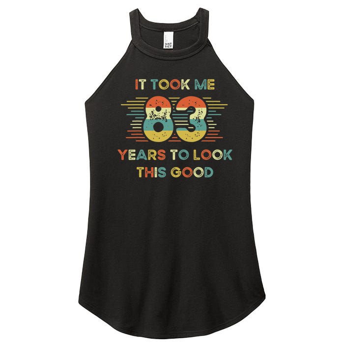 It Took Me 83 Years To Look This Good 83rd Birthday Retro Women's Perfect Tri Rocker Tank