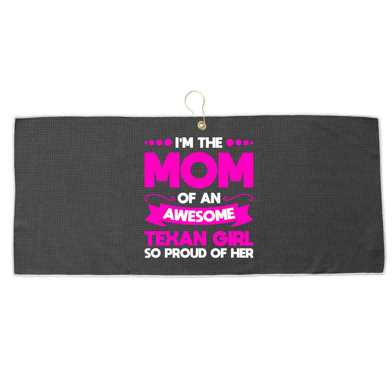 I'm The Mom Of An Awesome Texan Western Gift Large Microfiber Waffle Golf Towel