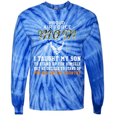 I Taught My Son How To Stand Upgiftproud Air Force Mom Army Cute Gift Tie-Dye Long Sleeve Shirt