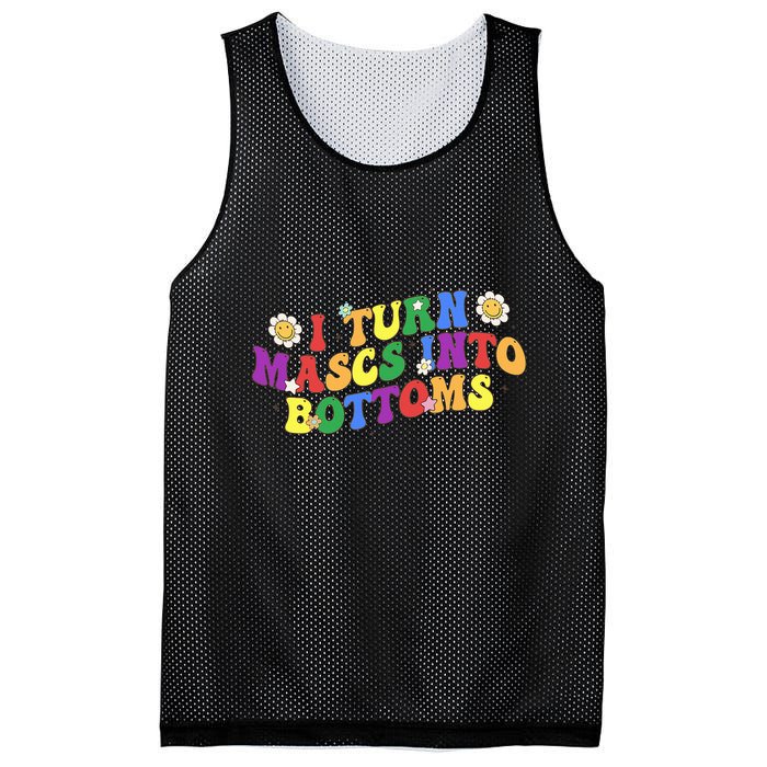 I Turn Masks Into Bottoms Mesh Reversible Basketball Jersey Tank