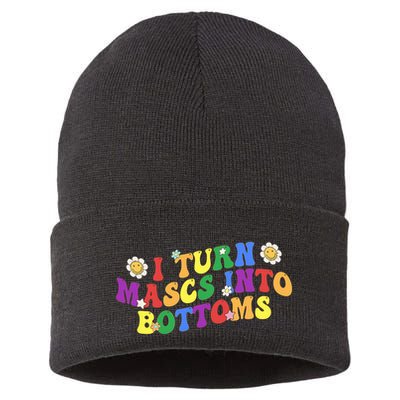 I Turn Masks Into Bottoms Sustainable Knit Beanie