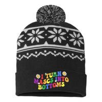 I Turn Masks Into Bottoms USA-Made Snowflake Beanie