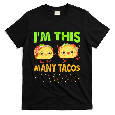 I'm This Many Tacos Second Birthday Twosday Cinco De Mayo T-Shirt