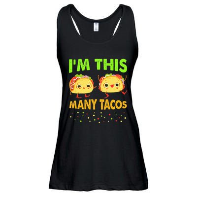 I'm This Many Tacos Second Birthday Twosday Cinco De Mayo Ladies Essential Flowy Tank